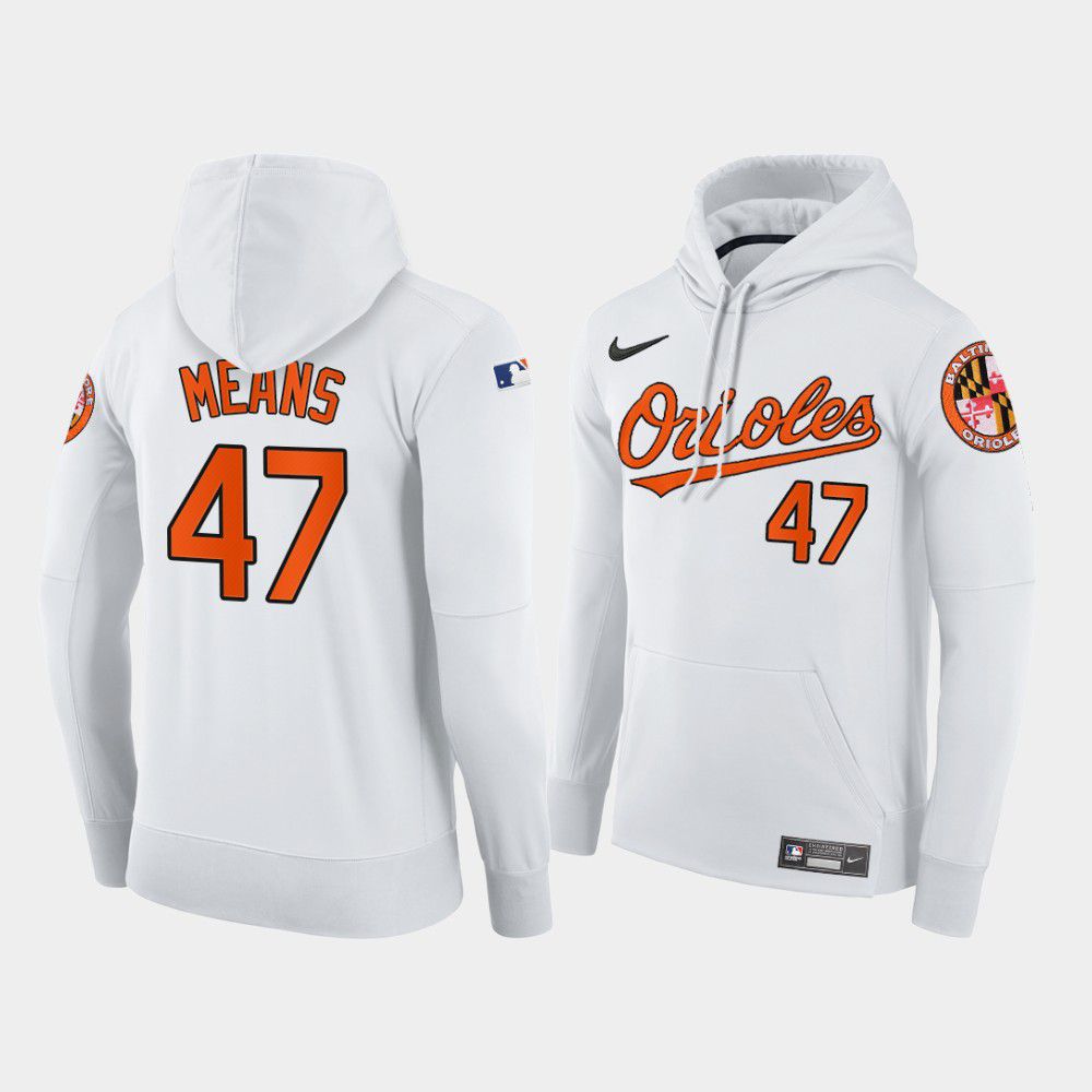 Men Baltimore Orioles #47 Means white home hoodie 2021 MLB Nike Jerseys->baltimore orioles->MLB Jersey